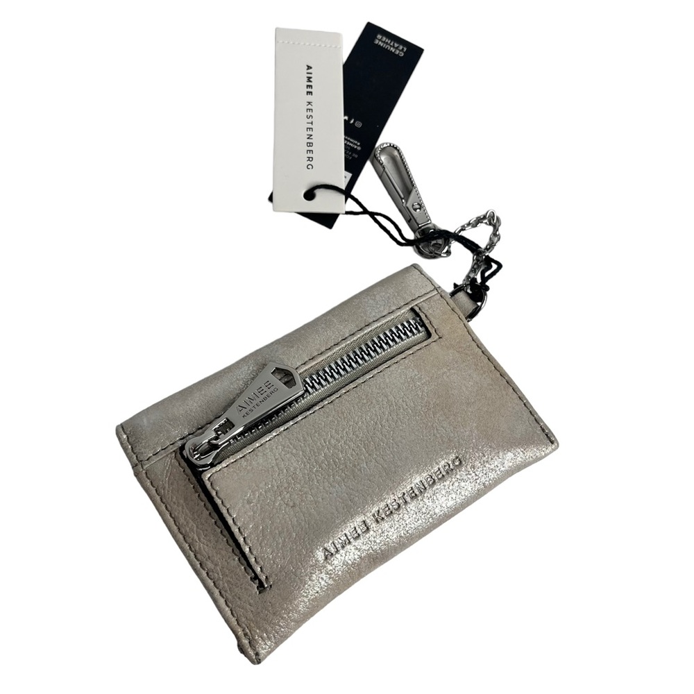 NWT Aimee Kestenberg Leather Stone Silver Ashley Pouch - Picture 3 of 10